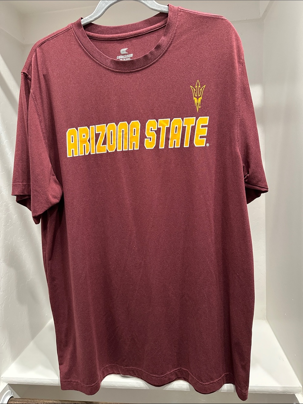 Colosseum Maroon Arizona State Short Sleeve Tee with Yellow Logo